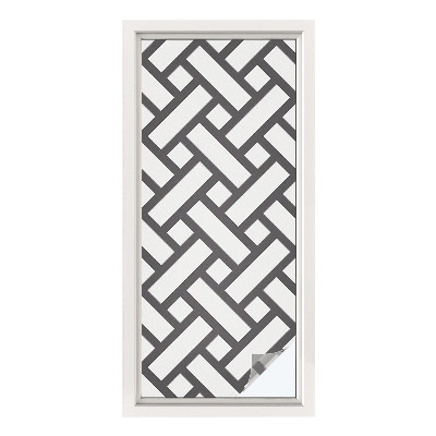 Dekorativní mléčná fólie na sklo Prokládané obdélníky