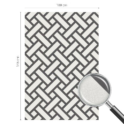 Dekorativní mléčná fólie na sklo Prokládané obdélníky