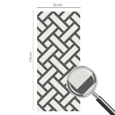 Dekorativní mléčná fólie na sklo Prokládané obdélníky