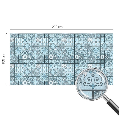 Privátní fólie na okno vitráž Modré dlaždice