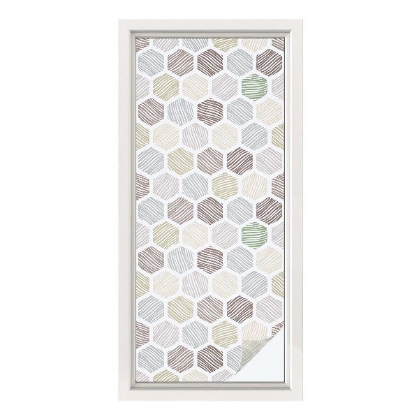 Dekorativní mléčná fólie na sklo Geometrické vlny