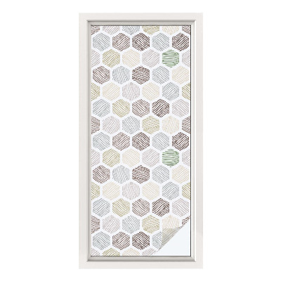 Dekorativní mléčná fólie na sklo Geometrické vlny