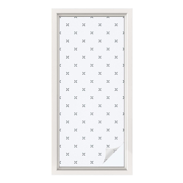 Dekorativní mléčná fólie na sklo Geometrické kříže