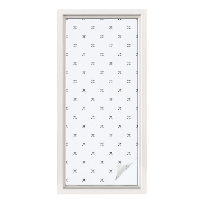 Dekorativní mléčná fólie na sklo Geometrické kříže