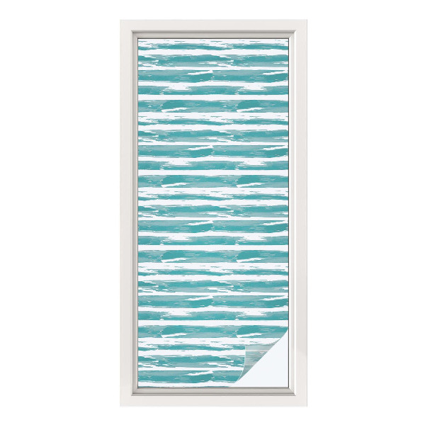 Dekorativní mléčná fólie na sklo Zelené pruhy