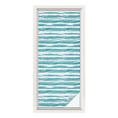 Dekorativní mléčná fólie na sklo Zelené pruhy