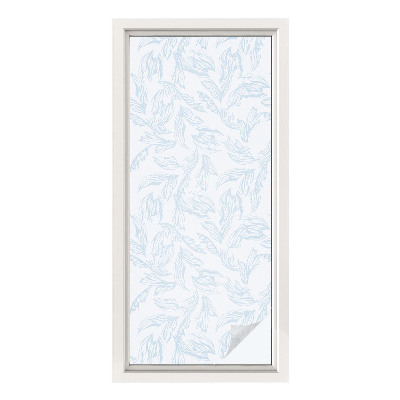 Dekorativní mléčná fólie na sklo Éterické listy