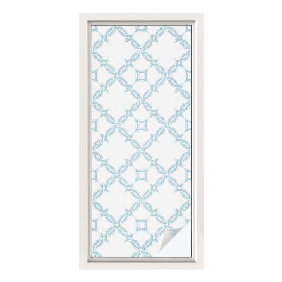 Neprůhledná fólie na sklo dveří Modrá geometrie