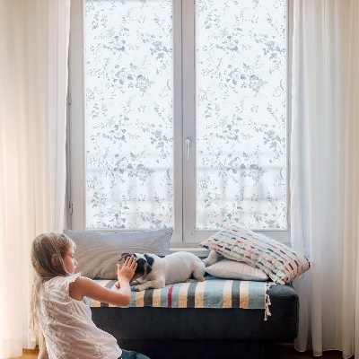 Protisluneční fólie na okna Jemné květiny