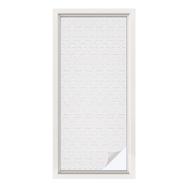 Dekorativní mléčná fólie na sklo Vlnité čáry