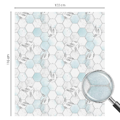 Dekorativní mléčná fólie na sklo Listové dlaždice
