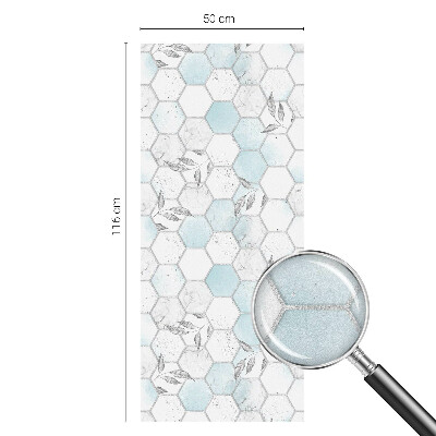 Dekorativní mléčná fólie na sklo Listové dlaždice