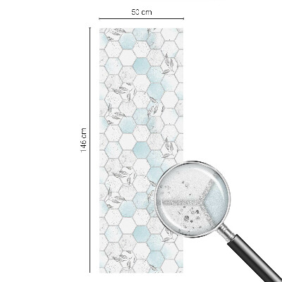 Dekorativní mléčná fólie na sklo Listové dlaždice