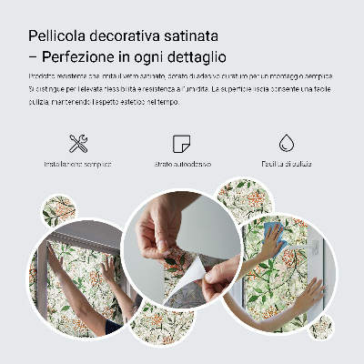 Privátní fólie na okno vitráž Květinové ornamenty