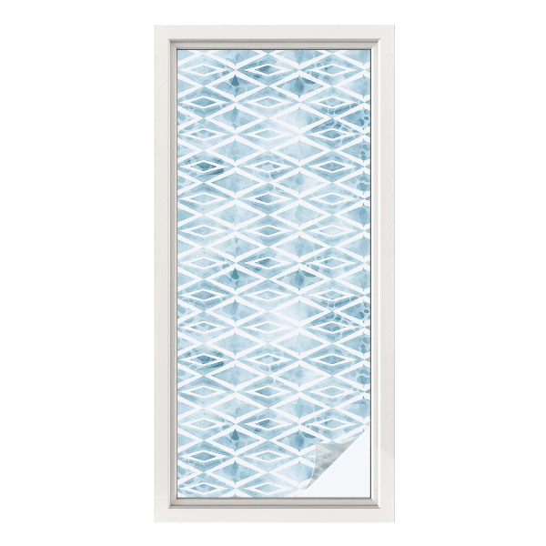 Privátní fólie na okno vitráž Modré kosočtverce