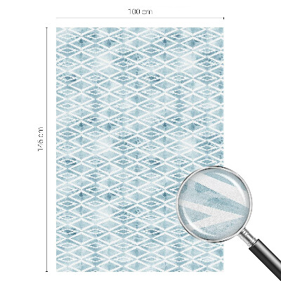 Privátní fólie na okno vitráž Modré kosočtverce