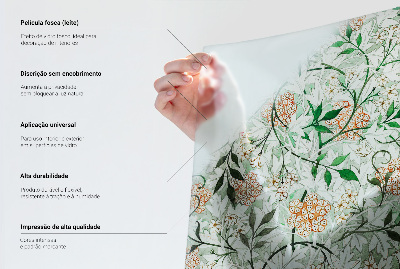 Dekorativní mléčná fólie na sklo Geometrické listy