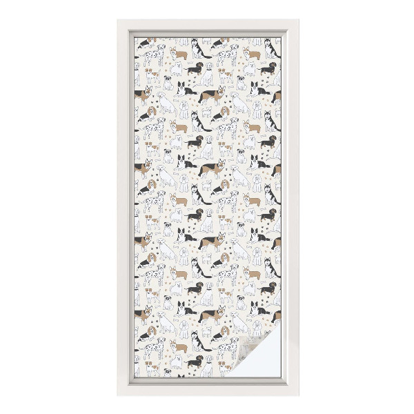 Neprůhledná fólie na sklo dveří Psí vzory