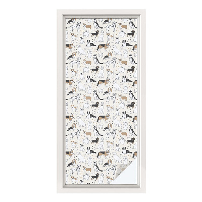 Neprůhledná fólie na sklo dveří Psí vzory