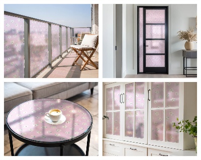 Privátní fólie na okno vitráž Květinový vzor