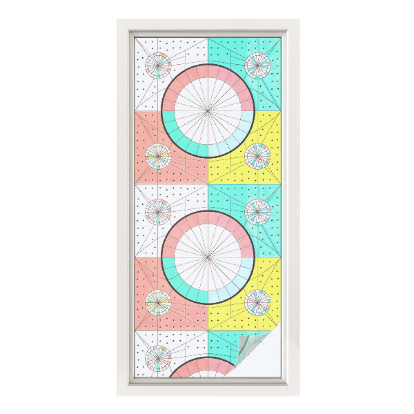 Privátní fólie na okno vitráž Geometrické kruhy