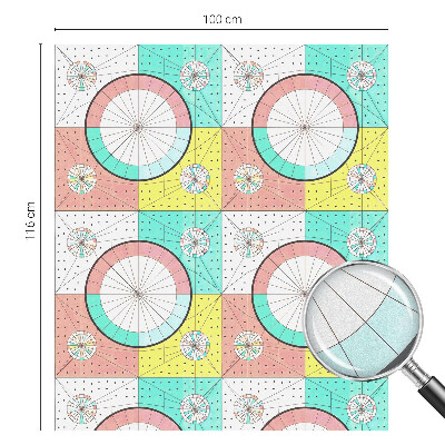 Privátní fólie na okno vitráž Geometrické kruhy