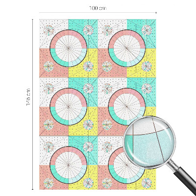 Privátní fólie na okno vitráž Geometrické kruhy