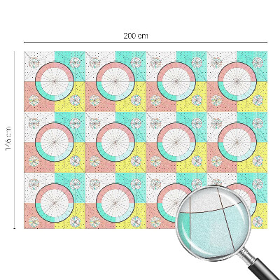 Privátní fólie na okno vitráž Geometrické kruhy