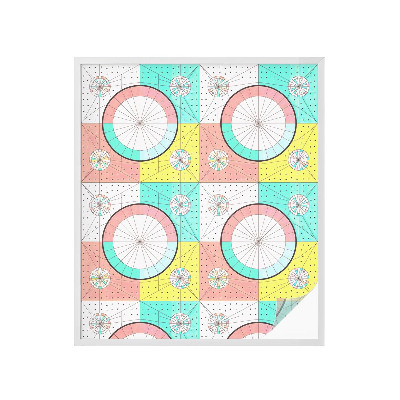 Privátní fólie na okno vitráž Geometrické kruhy