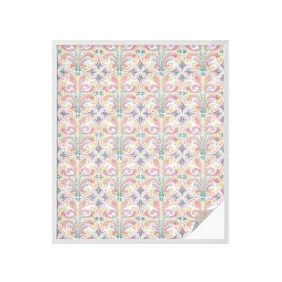 Privátní fólie na okno vitráž Květinová symetrie