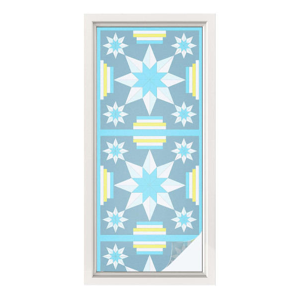 Privátní fólie na okno vitráž Hvězdný vzor