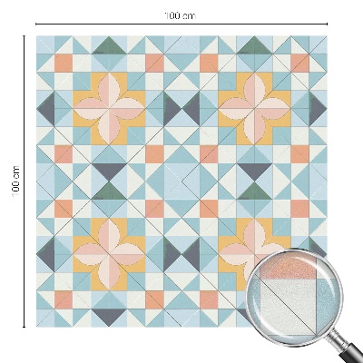 Privátní fólie na okno vitráž Barevná geometrie