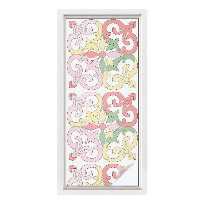 Privátní fólie na okno vitráž Květinové ornamenty