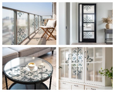 Dekorativní mléčná fólie na sklo Klasická ozdoba