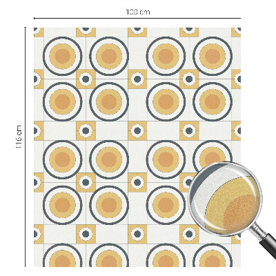 Privátní fólie na okno vitráž Retro kruhy