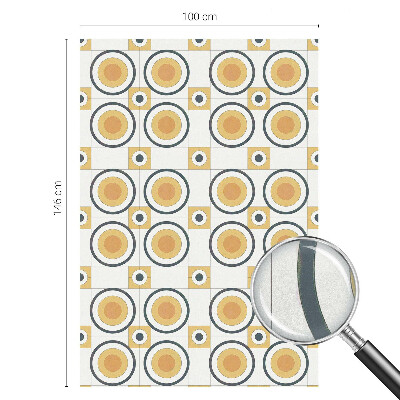 Privátní fólie na okno vitráž Retro kruhy