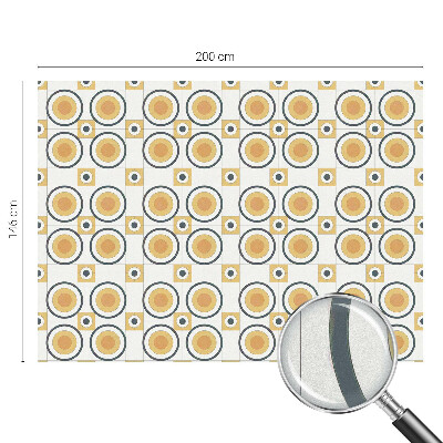 Privátní fólie na okno vitráž Retro kruhy