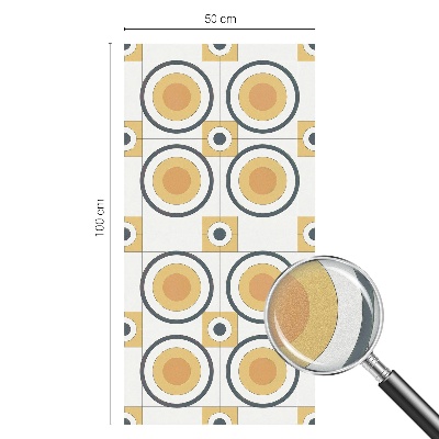 Privátní fólie na okno vitráž Retro kruhy