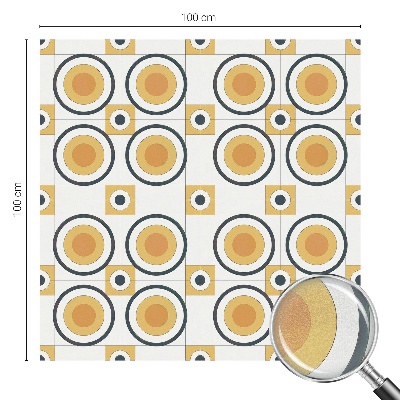 Privátní fólie na okno vitráž Retro kruhy