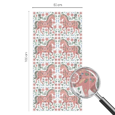 Privátní fólie na okno vitráž Barevní koně