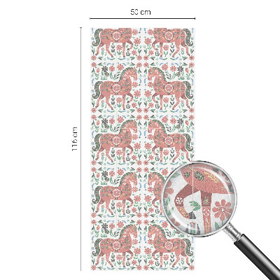 Privátní fólie na okno vitráž Barevní koně