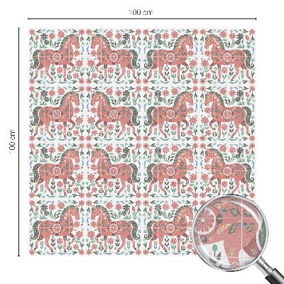 Privátní fólie na okno vitráž Barevní koně