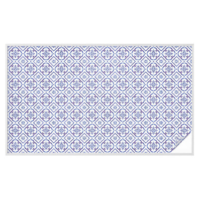 Dekorativní mléčná fólie na sklo Modré dlaždice