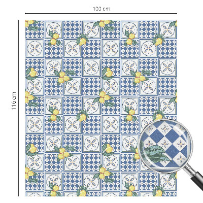 Dekorativní mléčná fólie na sklo Citronový vzor