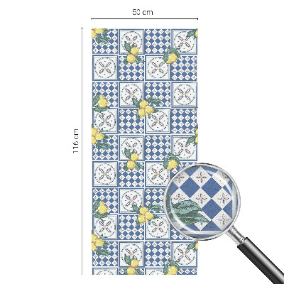 Dekorativní mléčná fólie na sklo Citronový vzor