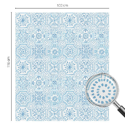 Dekorativní mléčná fólie na sklo Modré dlaždice