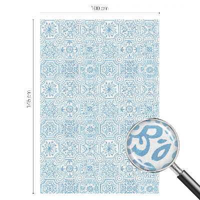 Dekorativní mléčná fólie na sklo Modré dlaždice