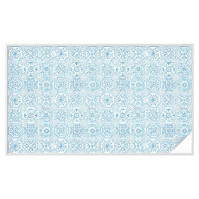 Dekorativní mléčná fólie na sklo Modré dlaždice