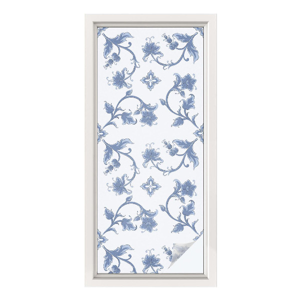 Privátní fólie na okno vitráž Květinový ornament