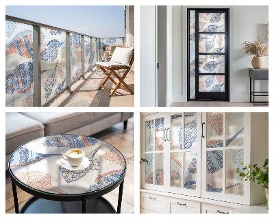 Dekorativní mléčná fólie na sklo Mořské mušle